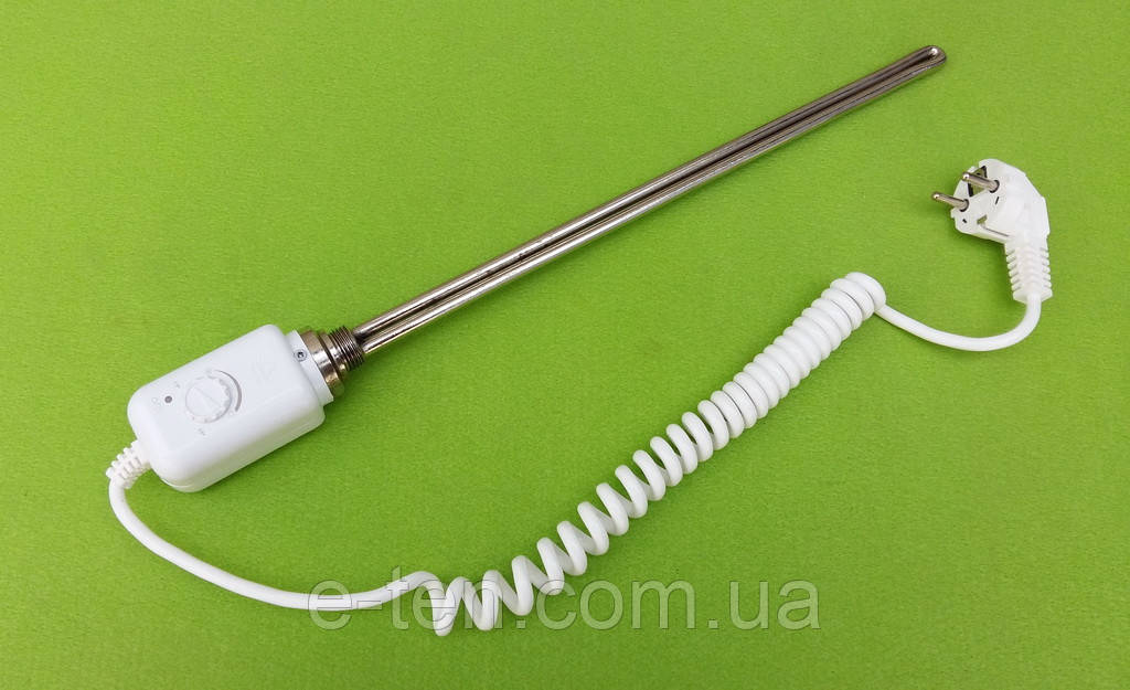 Тен мідний(хромований) 600W / різьба 1/2" з електронним термостатом для рушникосушарок, радіаторів (ТЕНКО, Україна)