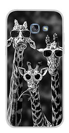 Оригінальний чохол для Samsung Galaxy A3 2017 A320 з картинкою три жирафа в окулярах