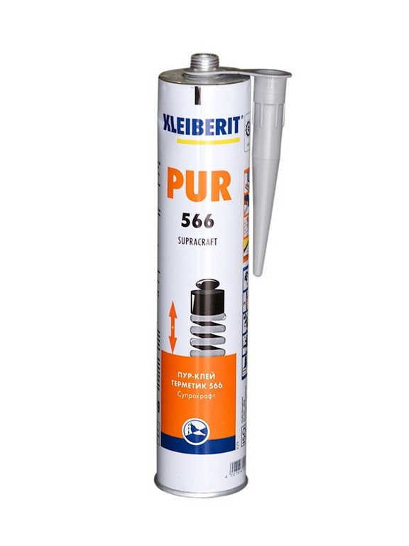 Клей-герметик поліуретановий Клейберит 566.0 Супракрафт, еластичний, 0,355 кг (сірий або чорний), Німеччина