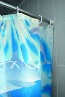 Шторка для душу з дельфінами блакитна