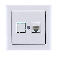 РК01-00-0-ББ Розетка комп'ютерна RJ45 (Cat5e) серія BOLERO (білий) IEK