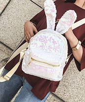 Міський рюкзак із вушками та паєтками Хамелеон, фото 5