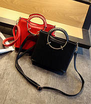 Елегантна жіноча сумка з круглими ручками, фото 2