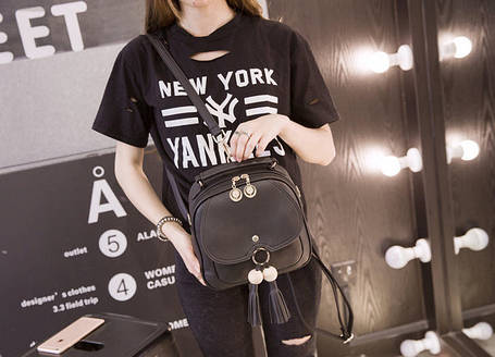 Міський рюкзак із китичками, фото 1