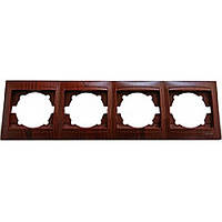 Рамка для розеток четверна Сакура вишня LMR1513