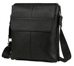 Чоловіча шкіряна сумка, месенджер Tiding Bag чорна