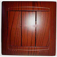 Вимикач потрійної Сакури вишня LMR1508