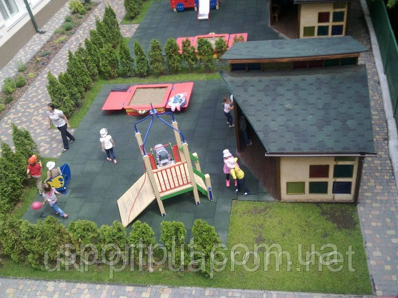 Гумова плитка для дитячих, ігрових, спортивних майданчиків, тренажерних залів, фото 1