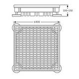 Шахта SitaGreen h100-130 mm, решітка 400*400 мм. Екстенсивне озеленення, зелена покрівля planter geo, фото 5