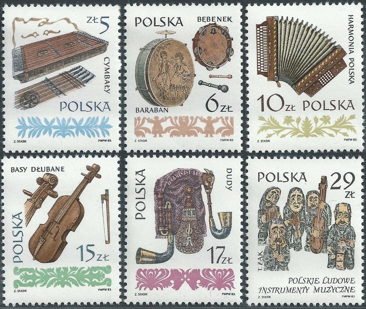 Польща 1984 - музичні інструменти - MNH XF