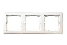 РГ03-00-0-ББ горизонтальна Рамка 3 поста серія BOLERO (білий) IEK