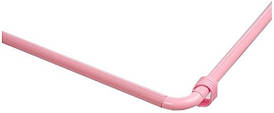 Кутовий карниз для штори у ванну 90х90х90 см рожевий