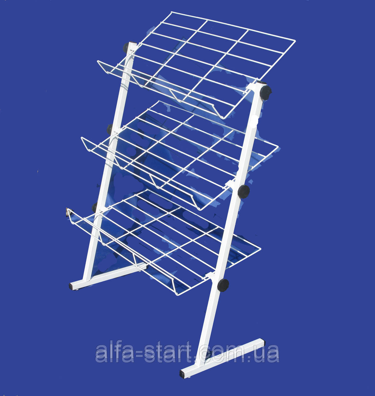 Металева стійка стелаж 850х800мм на 3 полиці для взуття
