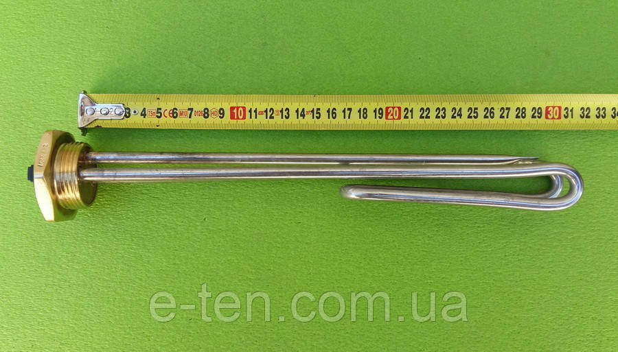 Тен гнутий 3000W на різі 1 1 1/4" (НЕРЖАВЕЙКА)/L=310 мм/без місця під анод Sanal, Туреччина, фото 1