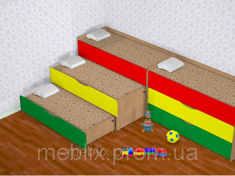 Кровать детская 3-х ярусная выдвижная для садика. Кровати для детских садов - фото 6 - id-p22368080