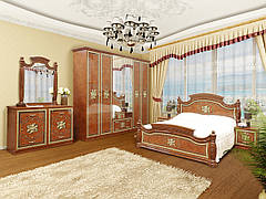 Спальня в класичному стилі з художнім розписом Жасмин 6Д Світ меблів, колір піно горіх