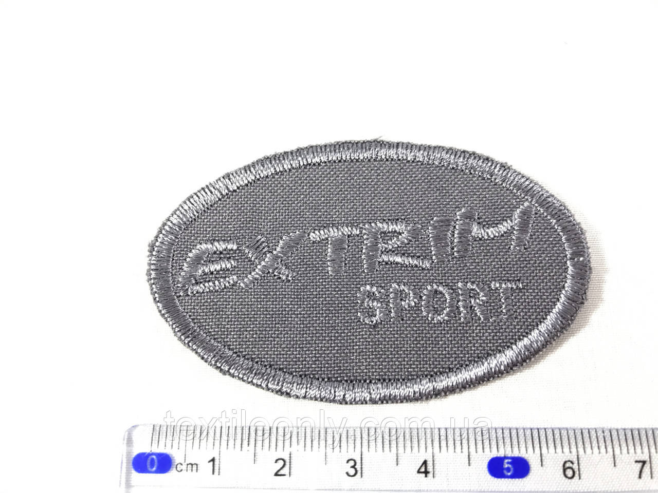 Нашивка Extrim sport колір сірий 66x40 мм