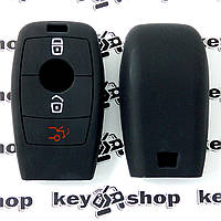 Чехол (черный, силиконовый) для смарт ключа Mercedes (Мерседес) 3 кнопки