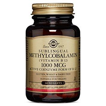 Sublingual Methylcobalamin (Vitamin B12) 1000 mcg Solgar 60 tabs