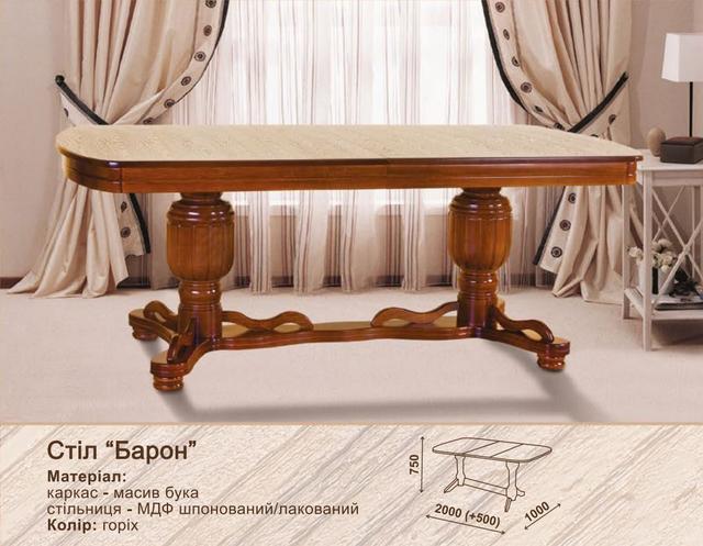 Стол обеденный Барон (размеры) Стол обеденный Барон (размеры)