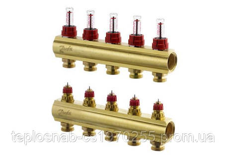 Розподільний колектор Danfoss FHF-5F з витратами 088U0525, фото 2