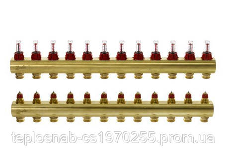 Розподільний колектор Danfoss FHF-12F з витратомірами 088U0532, фото 2
