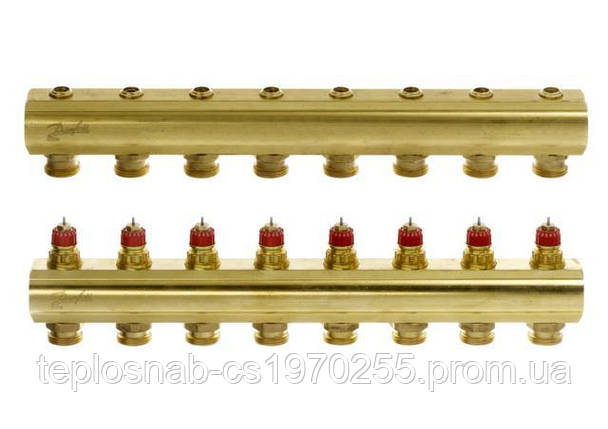 Розподільний колектор Danfoss FHF-8 без витратомірів 088U0508, фото 2