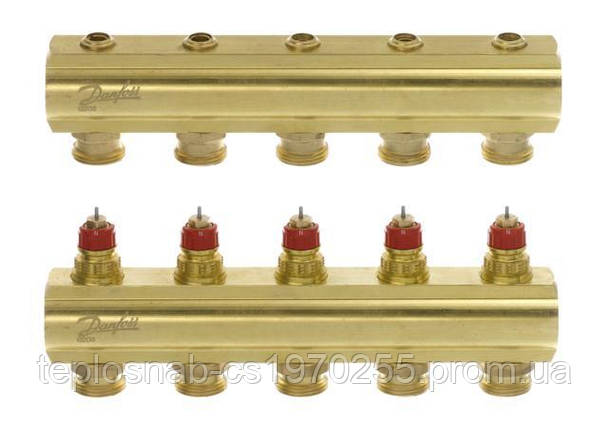 Розподільний колектор Danfoss FHF-5 без витратомірів 088U0505, фото 2