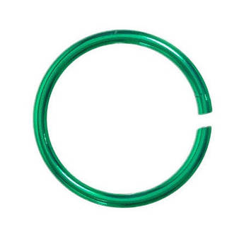 Сережка для пірсингу носа металеве кільце зелена 9 мм
