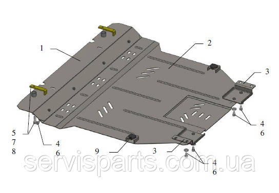 Защита поддона картера двигателя Chery М11 Чери М11 в Украина Купить в ...