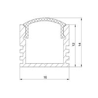 Алюминиевый профиль накладной углубленный ЛП-12+рассеиватель