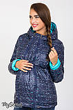 Демісезонна куртка для вагітних Floyd OW-37.012 меланжевий принт + аквамарин, фото 4