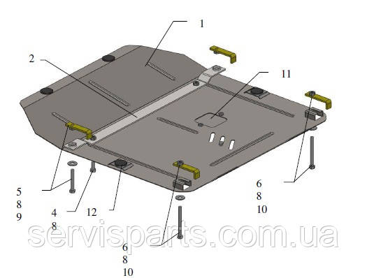 Защита двигателя Chevrolet Cruze 2008-2016 (Шевроле Круз J300) - фото 3 - id-p542031538