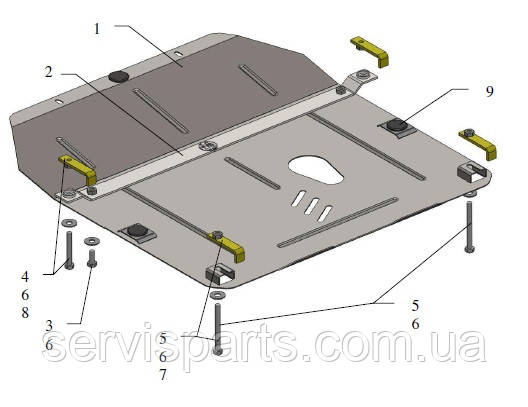 Защита двигателя Chevrolet Cruze 2008-2016 (Шевроле Круз J300) - фото 4 - id-p542031538