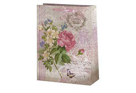 Пакет картон КВІТИ 26,6х35х11,4см з глитером з 2-х сторін