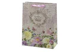 Картонний Пакет 250 грам, квіти, фольга з 1-ї сторони, 31,8*25,5*10,8 см