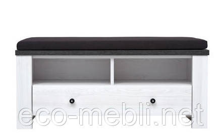 Тумба для взуття 1S Антверпен 2 ясен сніжний/дуб морений, фото 1