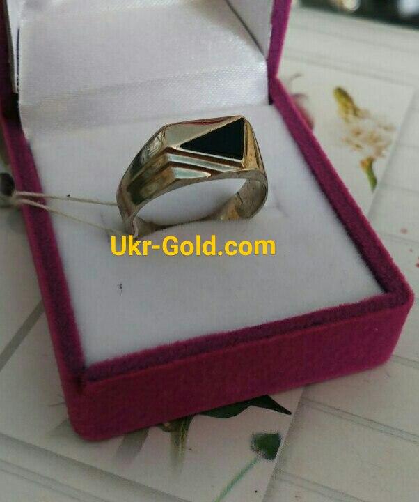 Печатка 925 проби із вставками золота