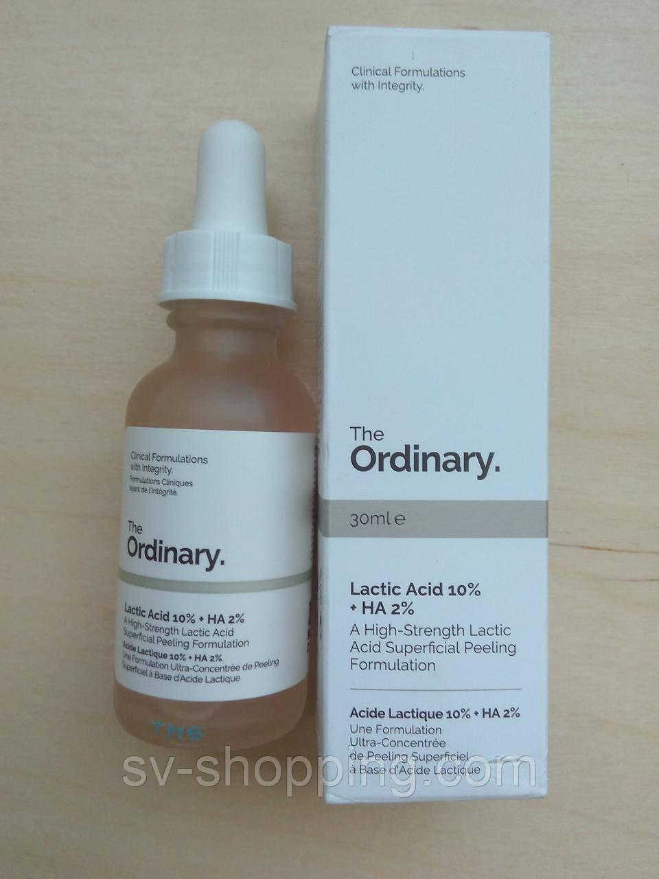 Пілінг із молочною кислотою The Ordinary Lactic Acid 10% + HA 2%, 30ml