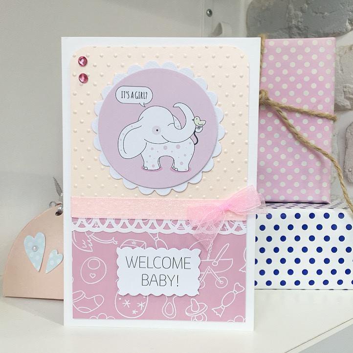 Листівка вітальна Welcome Baby ручної роботи подарунок, фото 1