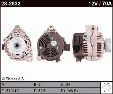 Генератор JA1129, 14V-70A, аналог JA1426, на Honda Accord, Rover 620 SI - фото 2 - id-p3606914