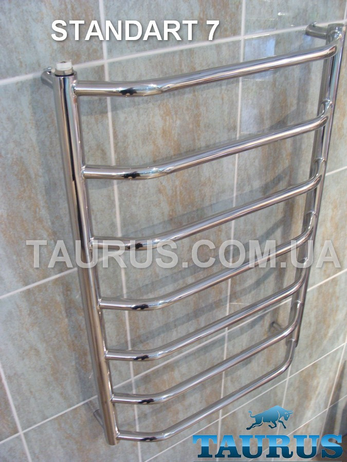 Широка сушарка для рушників н/ж Standart 7/750x500 від TAURUS. Виступаючі трапецією перемички d20