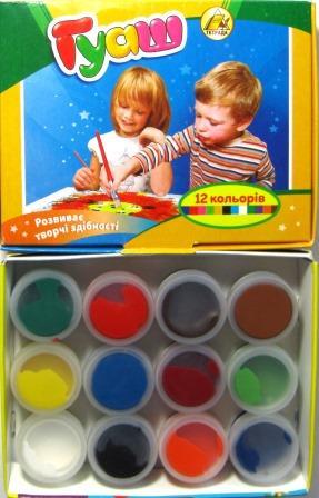 Гуаш Тетрада 12 кольорів / 20 мл, фото 1