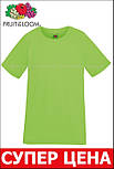 Футболка зелена дитяча спортивна (поліестер) лайм Performance kids Fruit of the Loom, фото 6