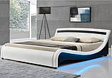 Елегантна шкіряне ліжко MALA 180х200 см з LED підсвічуванням, фото 2