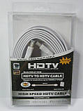 Шнур HDMI-HDMI, плоский кабель, gold, 5 м, білий (в блістері), фото 2