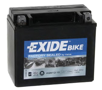 Аккумулятор залитый и заряженный AGM 10Ah 150A EXIDE SLA12-10 = AGM12-10 - фото 1 - id-p571391700