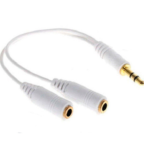Шнур шт. 3.5 мм стерео -2 гн.3.5 мм стерео, 0,2 м, білий