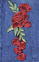 Нашивка Розы 3D красные 127x260 мм