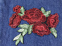 Нашивка Розы 3D красные 160x134 мм